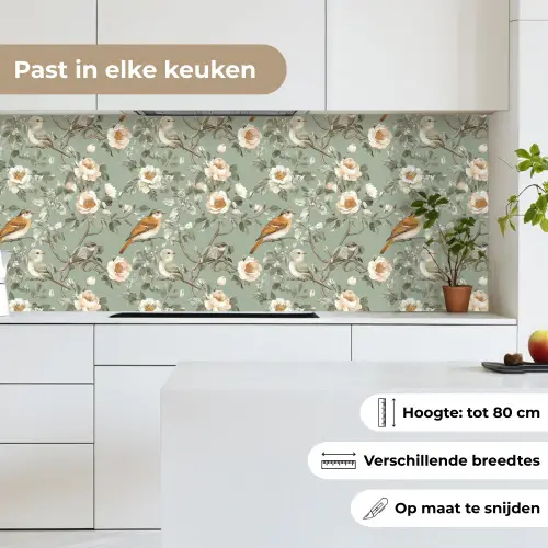 Roze - Vogels - Kleurrijk keuken achterwand 2 middel 871 -sfeer4_NL
