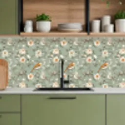 Roze - Vogels - Kleurrijk keuken achterwand 2 middel 871 -sfeer3