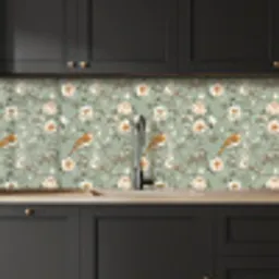 Roze - Vogels - Kleurrijk keuken achterwand 2 middel 871 -sfeer1
