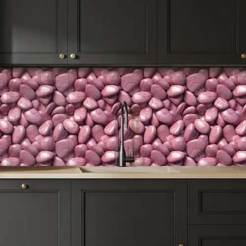 Roze - Glanzende - Stenen keuken achterwand 2 middel 871 -sfeer1