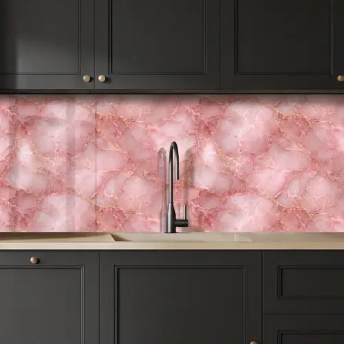 Roze - Kwarts - Goud - Marmer keuken achterwand 2 middel 871 -sfeer1