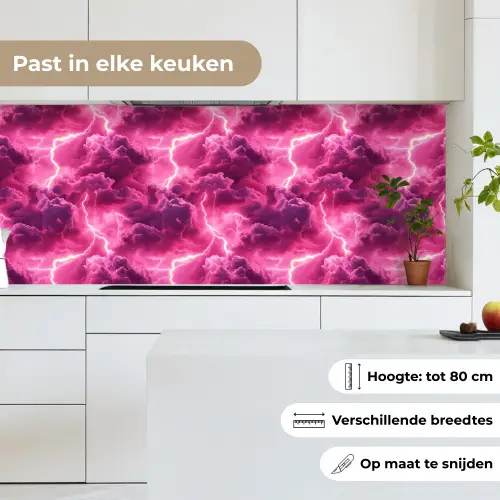 Roze - Onweer - Wolken keuken achterwand 2 middel 871 -sfeer4_NL