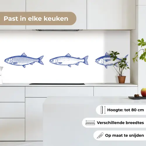 Vissen - Blauw - Wit keuken achterwand 2 middel -sfeer4_NL