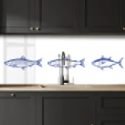 Vissen - Blauw - Wit keuken achterwand 2 middel -sfeer1