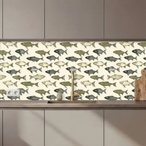 Vissen - Klassiek - Groen keuken achterwand 2 middel 871 zz_3dshopping