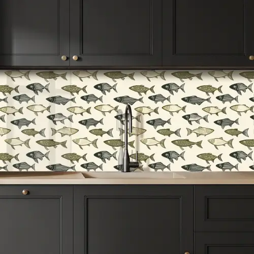 Vissen - Klassiek - Groen keuken achterwand 2 middel 871 -sfeer1