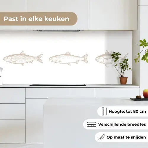 Vissen - Wit - Beige keuken achterwand 2 middel -sfeer4_NL