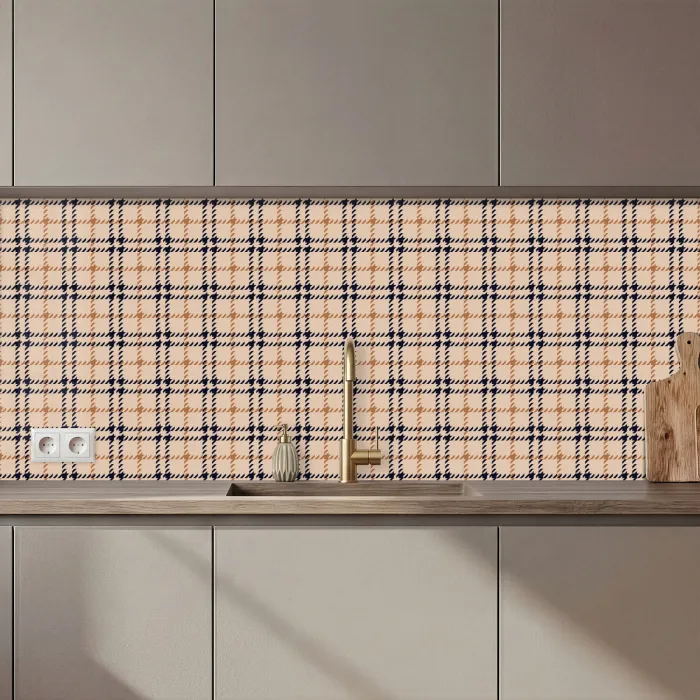 Plaid - Patroon - Beige - Zwart keuken achterwand 2 middel 871 zz_3dshopping
