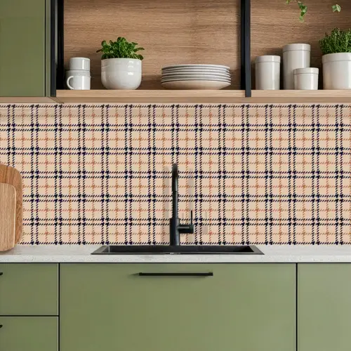 Plaid - Patroon - Beige - Zwart keuken achterwand 2 middel 871 -sfeer3