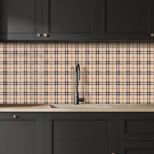 Plaid - Patroon - Beige - Zwart keuken achterwand 2 middel 871 -sfeer1