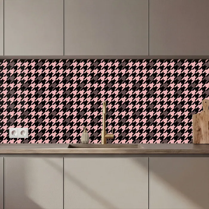 Plaid - Patroon - Zwart - Roze keuken achterwand 2 middel 871 zz_3dshopping
