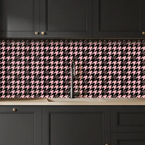 Plaid - Patroon - Zwart - Roze keuken achterwand 2 middel 871 -sfeer1