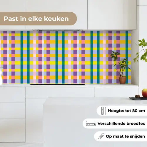 Ruit - Patroon - Kleurrijk keuken achterwand 2 middel 871 -sfeer4_NL