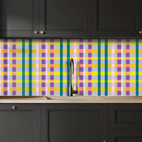 Ruit - Patroon - Kleurrijk keuken achterwand 2 middel 871 -sfeer1