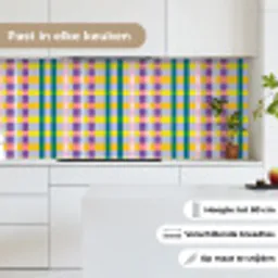 Ruit - Patroon - Kleurrijk keuken achterwand 2 middel 871 -sfeer4_NL