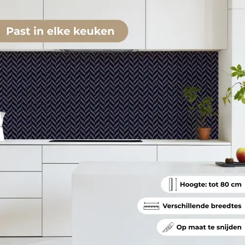 Plaid - Patroon - Visgraad - Blauw keuken achterwand 2 middel 871 -sfeer4_NL