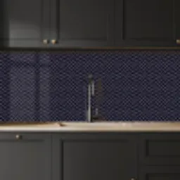 Plaid - Patroon - Visgraad - Blauw keuken achterwand 2 middel 871 -sfeer1