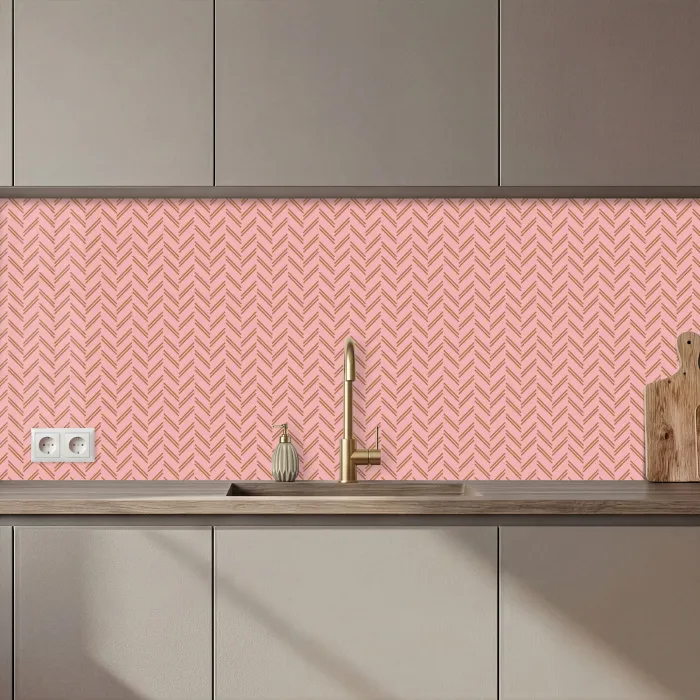 Plaid - Patroon - Visgraad - Roze keuken achterwand 2 middel 871 zz_3dshopping