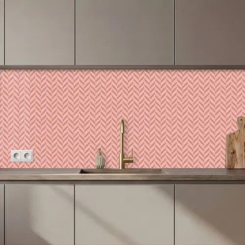 Plaid - Patroon - Visgraad - Roze keuken achterwand 2 middel 871 zz_3dshopping