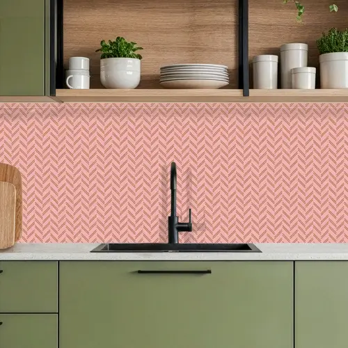 Plaid - Patroon - Visgraad - Roze keuken achterwand 2 middel 871 -sfeer3
