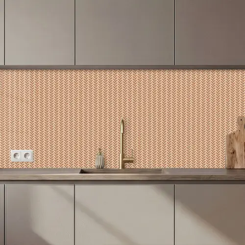 Plaid - Patroon - Bladvorm - Bruin keuken achterwand 2 middel 871 zz_3dshopping
