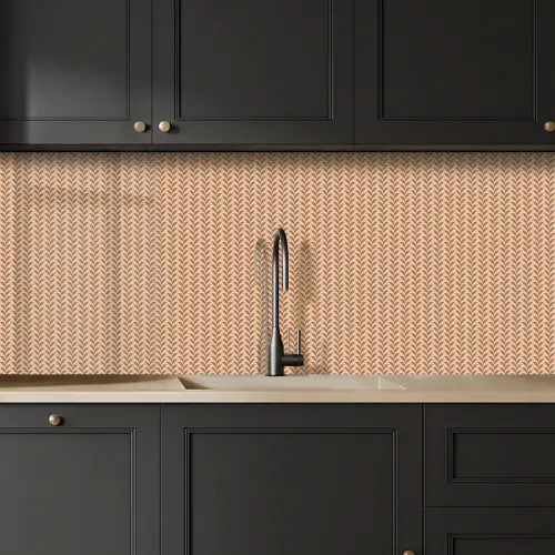 Plaid - Patroon - Bladvorm - Bruin keuken achterwand 2 middel 871 -sfeer1