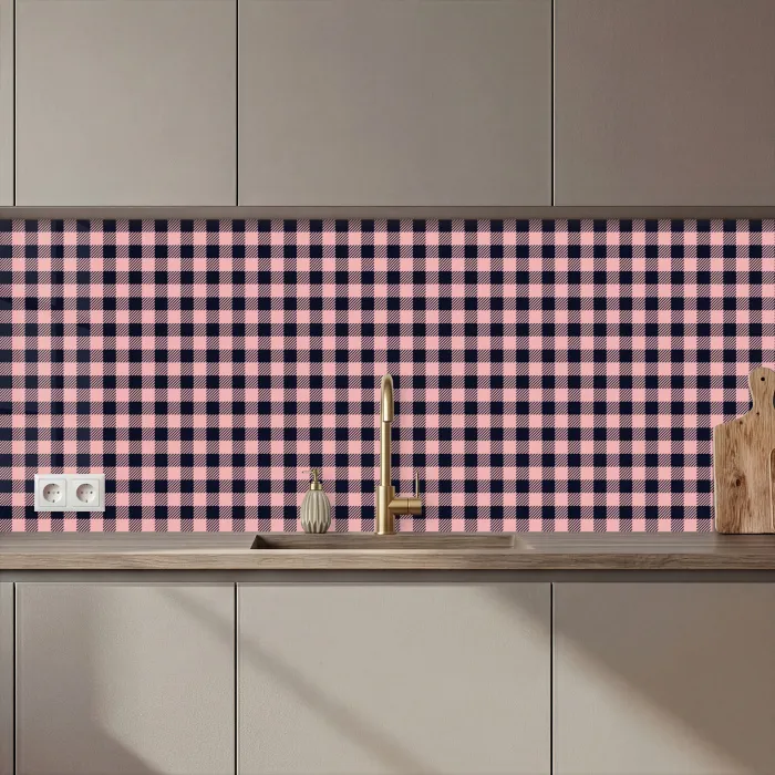 Plaid - Patroon - Roze - Zwart keuken achterwand 2 middel 871 zz_3dshopping
