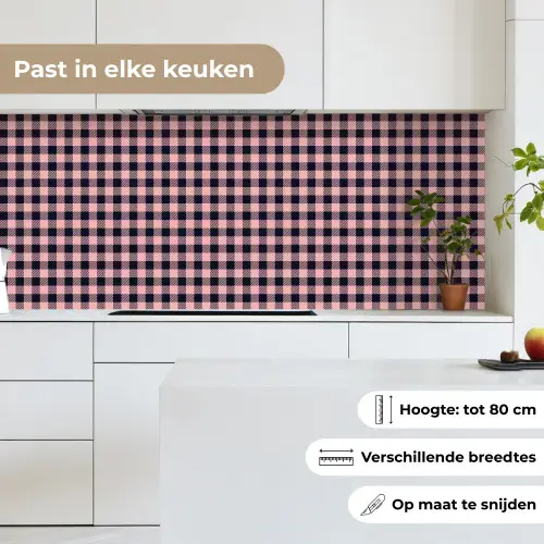Plaid - Patroon - Roze - Zwart keuken achterwand 2 middel 871 -sfeer4_NL