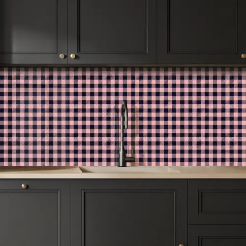 Plaid - Patroon - Roze - Zwart keuken achterwand 2 middel 871 -sfeer1