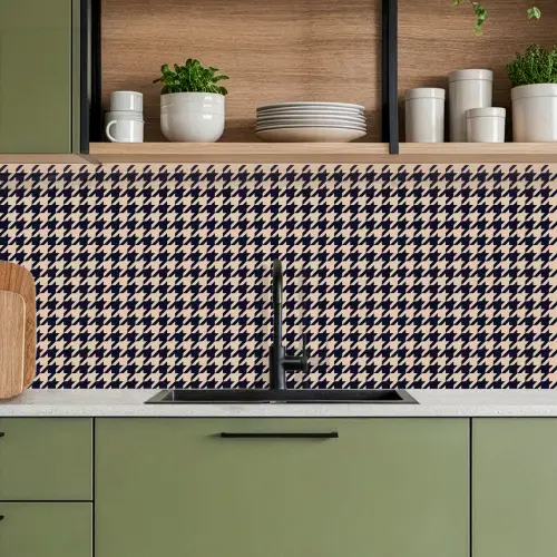 Plaid - Patroon - Ruit - Donkerblauw keuken achterwand 2 middel 871 -sfeer3