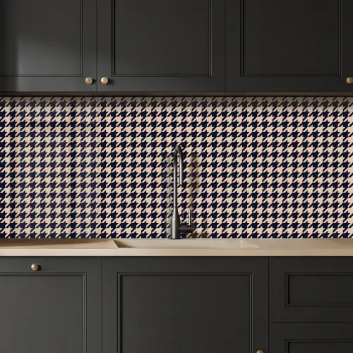 Plaid - Patroon - Ruit - Donkerblauw keuken achterwand 2 middel 871 -sfeer1