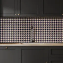 Plaid - Patroon - Ruit - Donkerblauw keuken achterwand 2 middel 871 -sfeer1
