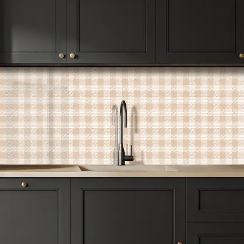 Plaid - Patroon - Vierkant - Beige keuken achterwand 2 middel 871 -sfeer1