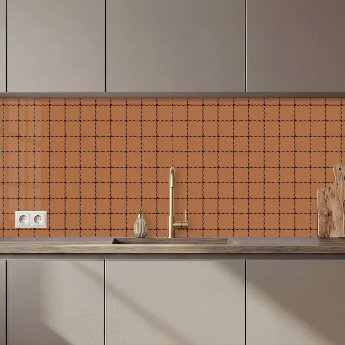 Plaid - Patroon - Vierkant - Bruin keuken achterwand 2 middel 871 zz_3dshopping