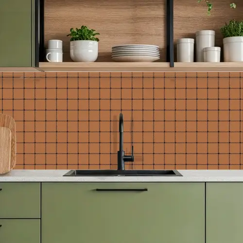Plaid - Patroon - Vierkant - Bruin keuken achterwand 2 middel 871 -sfeer3
