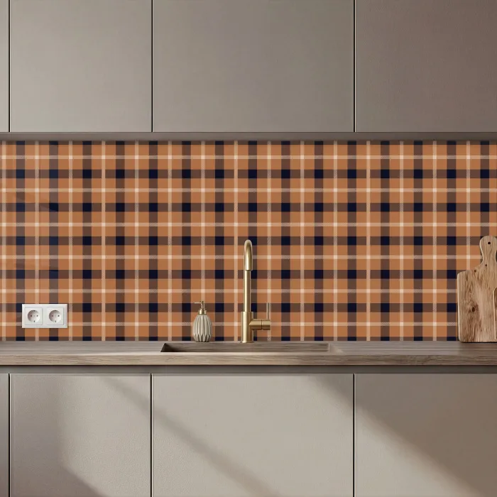 Plaid - Patroon - Vierkant - Bruin keuken achterwand 2 middel 871 zz_3dshopping