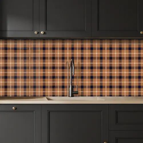 Plaid - Patroon - Vierkant - Bruin keuken achterwand 2 middel 871 -sfeer1