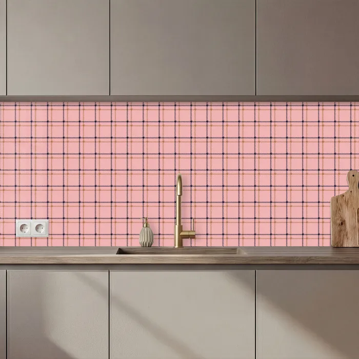 Plaid - Patroon - Gestreept - Roze keuken achterwand 2 middel 871 zz_3dshopping