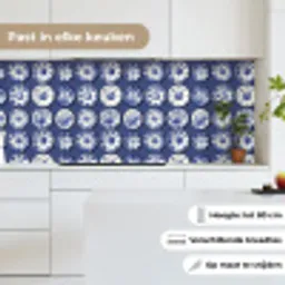 Borden - Floraal - Blauw keuken achterwand 2 middel 871 -sfeer4_NL