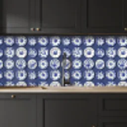 Borden - Floraal - Blauw keuken achterwand 2 middel 871 -sfeer1