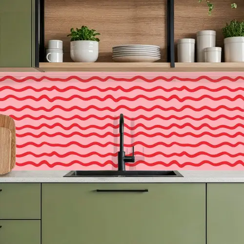 Speels - Patroon - Rood keuken achterwand 2 middel 871 -sfeer3