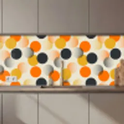 Polkadot - Design - Retro - Oranje keuken achterwand 2 middel 871 zz_3dshopping