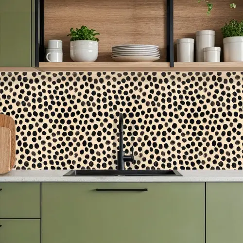 Stippen - Patroon - Zwart keuken achterwand 2 middel 871 -sfeer3