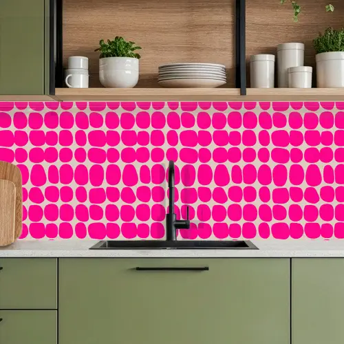 Stippen - Patroon - Roze keuken achterwand 2 middel 871 -sfeer3