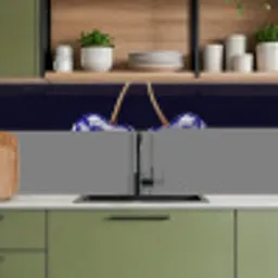 Porselein- Kersen - Delfts - Blauw keuken achterwand 2 middel -sfeer3