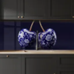 Porselein- Kersen - Delfts - Blauw keuken achterwand 2 middel -sfeer1