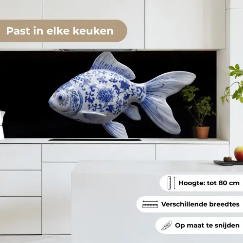 Porselein - Goudvis - Delfts - Blauw keuken achterwand 2 middel -sfeer4_NL