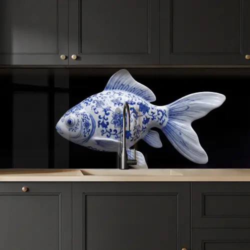 Porselein - Goudvis - Delfts - Blauw keuken achterwand 2 middel -sfeer1