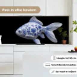 Porselein - Goudvis - Delfts - Blauw keuken achterwand 2 middel -sfeer4_NL