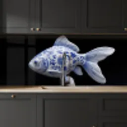 Porselein - Goudvis - Delfts - Blauw keuken achterwand 2 middel -sfeer1